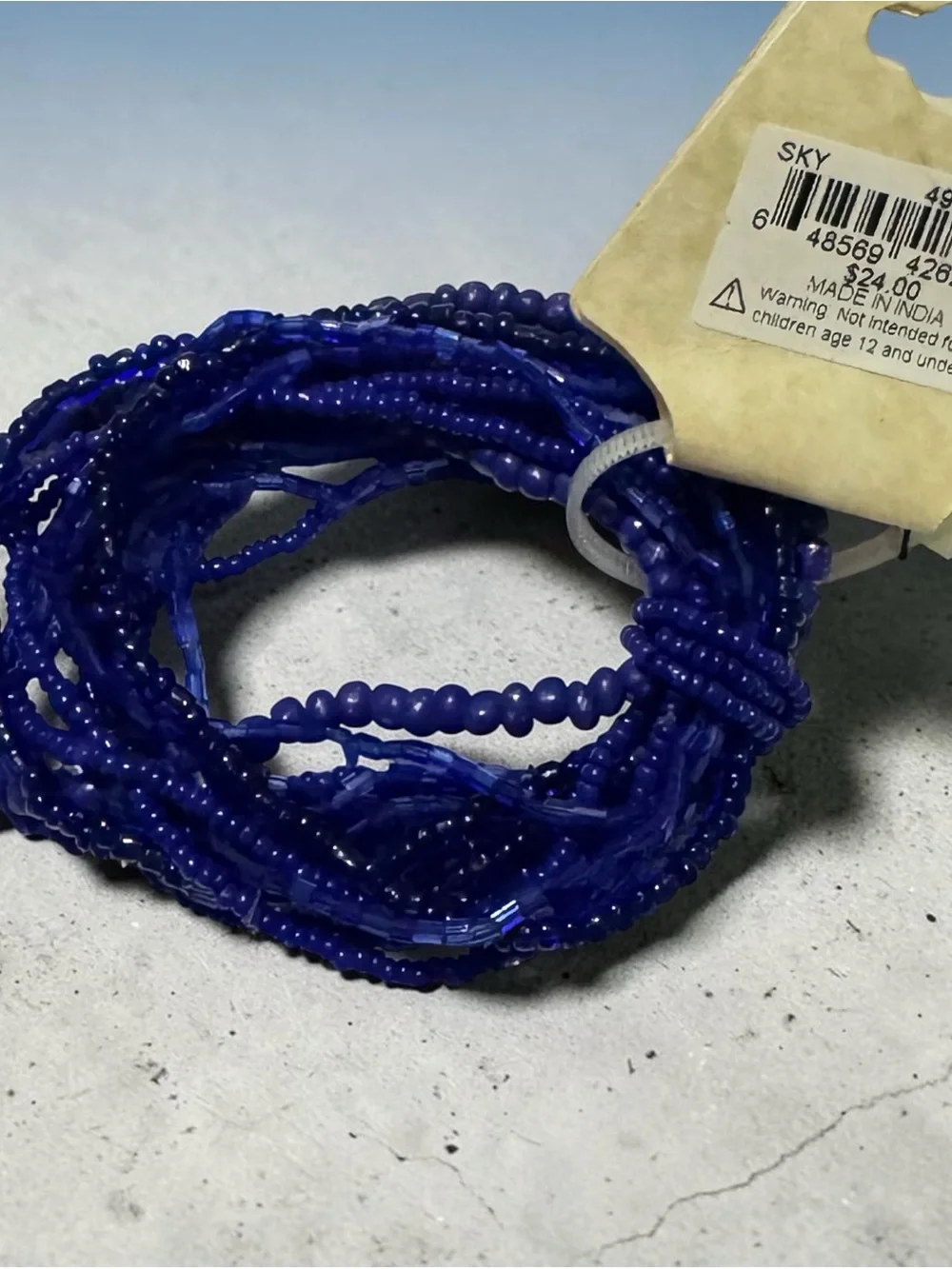 Erica Lyons Cobalt Blue Multi-Strand Beaded Wrap Bracelet